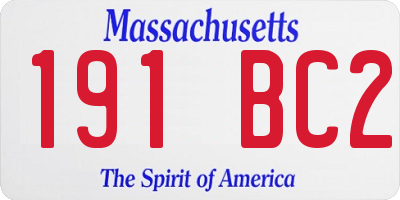 MA license plate 191BC2
