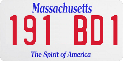 MA license plate 191BD1