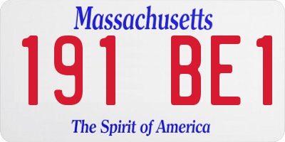 MA license plate 191BE1