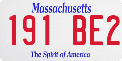 MA license plate 191BE2