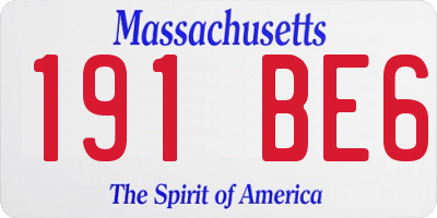 MA license plate 191BE6