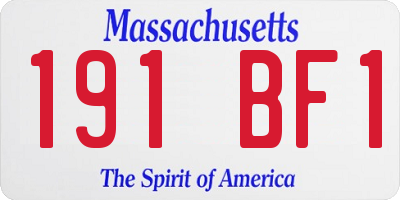 MA license plate 191BF1