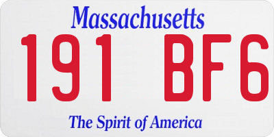MA license plate 191BF6