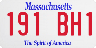 MA license plate 191BH1