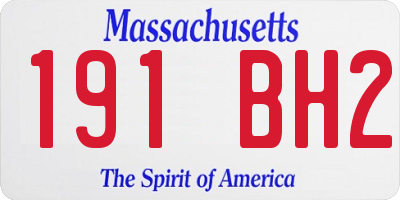 MA license plate 191BH2