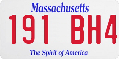 MA license plate 191BH4