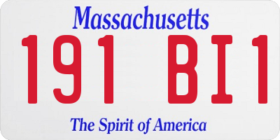 MA license plate 191BI1