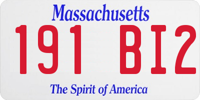 MA license plate 191BI2