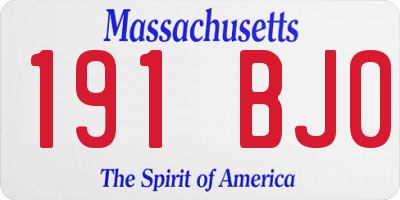 MA license plate 191BJ0