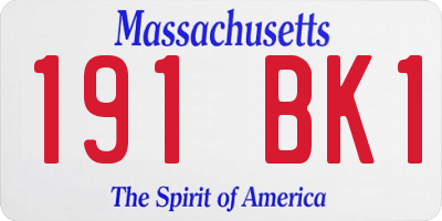 MA license plate 191BK1