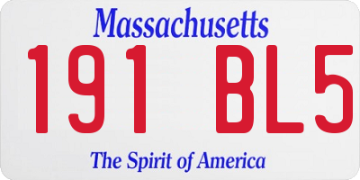 MA license plate 191BL5