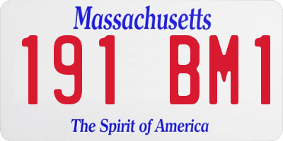 MA license plate 191BM1