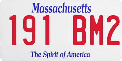 MA license plate 191BM2