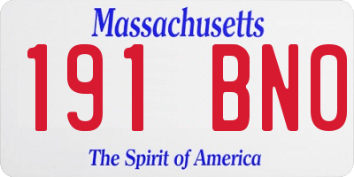 MA license plate 191BN0