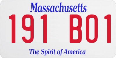 MA license plate 191BO1