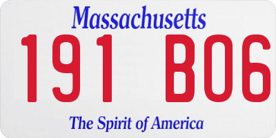 MA license plate 191BO6