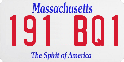MA license plate 191BQ1