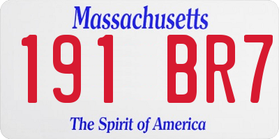 MA license plate 191BR7
