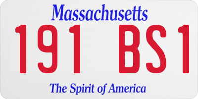 MA license plate 191BS1