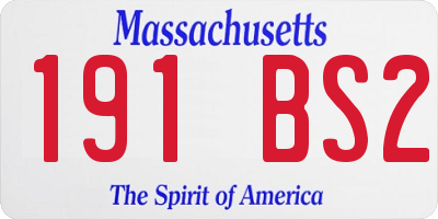 MA license plate 191BS2