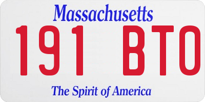 MA license plate 191BT0