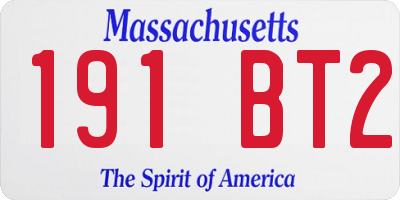 MA license plate 191BT2