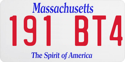 MA license plate 191BT4