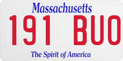 MA license plate 191BU0