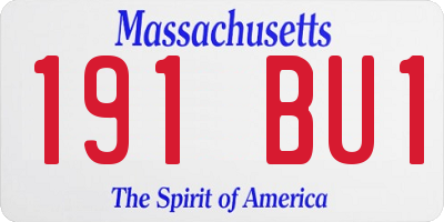 MA license plate 191BU1