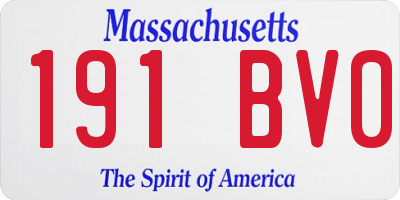 MA license plate 191BV0