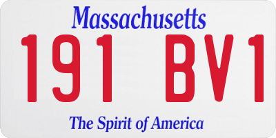 MA license plate 191BV1