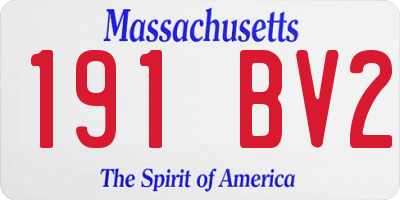 MA license plate 191BV2