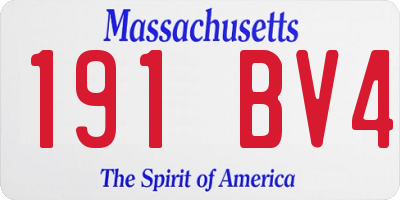 MA license plate 191BV4