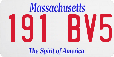 MA license plate 191BV5