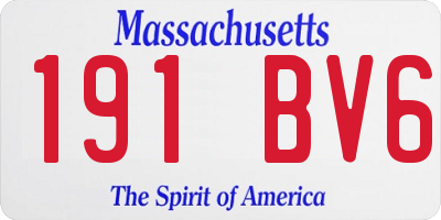 MA license plate 191BV6