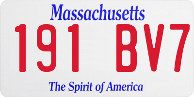MA license plate 191BV7