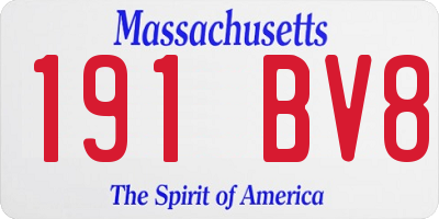MA license plate 191BV8