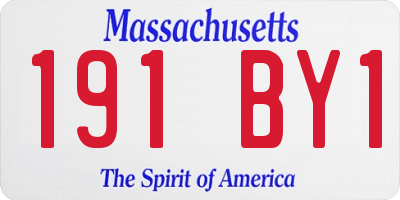MA license plate 191BY1