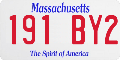 MA license plate 191BY2