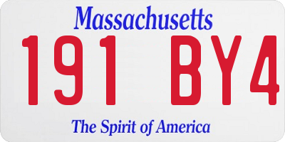 MA license plate 191BY4