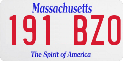 MA license plate 191BZ0