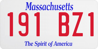 MA license plate 191BZ1