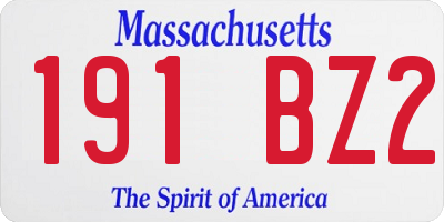 MA license plate 191BZ2