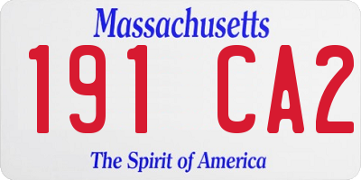 MA license plate 191CA2