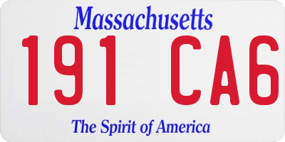 MA license plate 191CA6