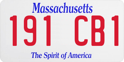 MA license plate 191CB1