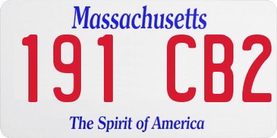 MA license plate 191CB2
