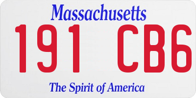 MA license plate 191CB6