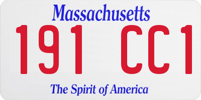 MA license plate 191CC1