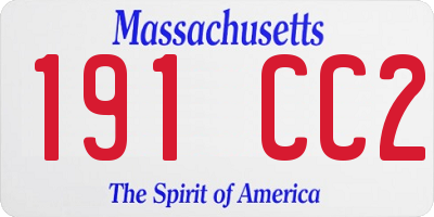 MA license plate 191CC2